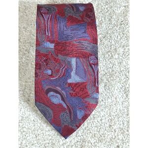 Super Joy Original‎ Design Men's Neck Tie Abstract Burgundy and Blue 58"